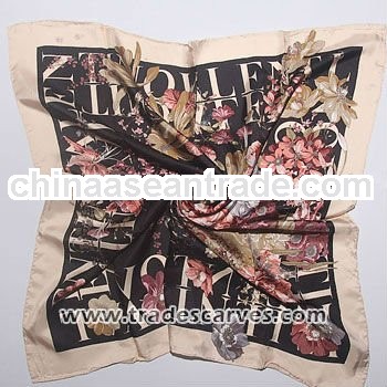 Newest fashion brand designer twill silk scarves