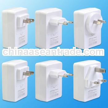 Newest product 5v 2.4a 6plug travel charger kit for iPhone Galaxy and other smart phone