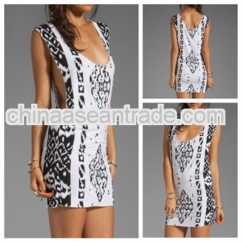 Nice printed pattern Jersey dress,clothes for women (YD20107)