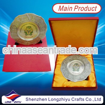 Nigeria CBN beach soccer medal souvenir championship medal plate with stand holder