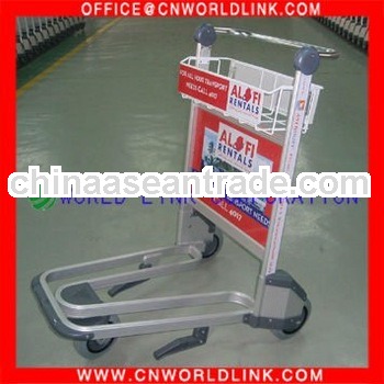 No brake Aluminum airport luggage trolley