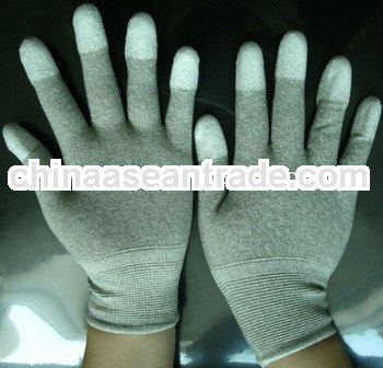 Nylon material, Conductive (Copper Fiber) esd Finger Tip coated gloves