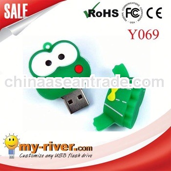 Oem Promotion Gift soft pvc frog usb many colors good quality with different capacity