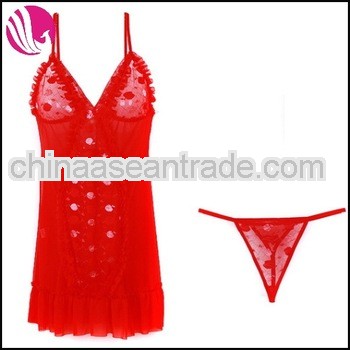 Open Skirt Babydoll Dress Valentines Lingerie