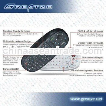 Optical trackball wireless keyboard,Bluetooth mini keyboard with mouse,Mini wireless keyboard with t