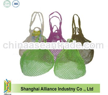 Organic Cotton Mesh Fruit Shopping Bag With Handle Net Grocery Bag