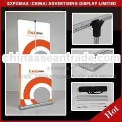 Outdoor double sided without foot chrome coated roll up stand