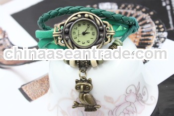 Owl Pendant Ladies Watches Leather Quartz watch