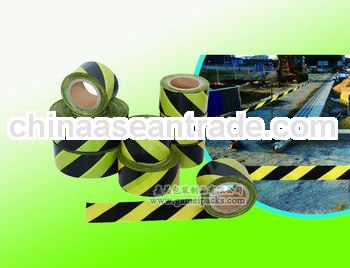PE yellow-black warning tape for construction site , spot sale