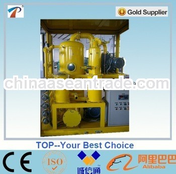 PLC operational Hi-vacuum Transformer Oil purifier, fully automatic, BDV reach 75kV, moisture down 3