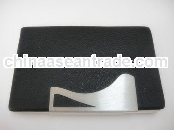 PU leather credit card holder case wallet with metal plate for promo gifts