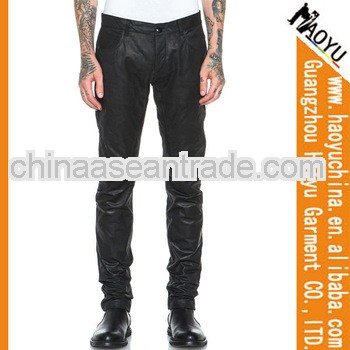 PU leather for skinny pants hunting leather trouser men motorbike leather trousers (HYPU12)