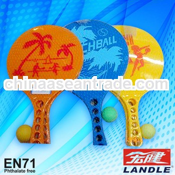 PVC ball wood wooden / ps pp plastic beach racket with game