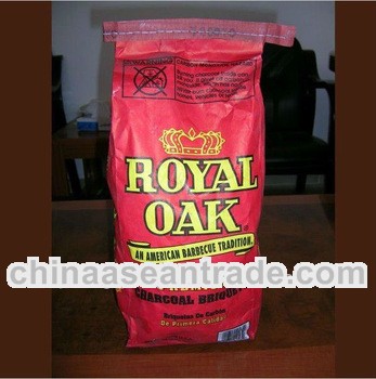 Paper bag oval black pillow bbq charcoal