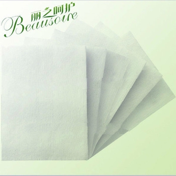 Person skin care cosmetic cotton pad wiping