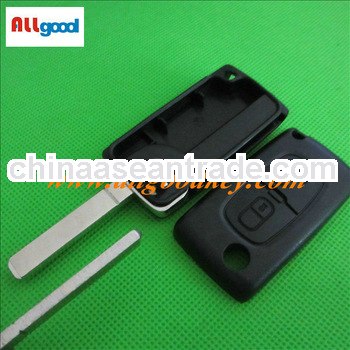 Peugeot 2 button 307 remote key shell no battery place without groove blade
