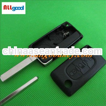 Peugeot 307 3 buttons key case with light buttonand battery place without groove blade