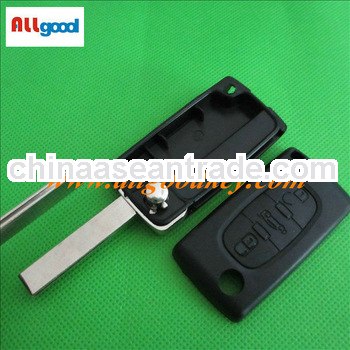 Peugeot 3 button 407 remote key shell trunk button no battery place without battery holder