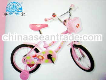 Pink color with basket F/caliper brake R/band brake baby girl bike cycle,child bike