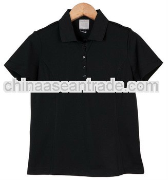 Pique cotton Slim fit polo t shirt for ladies / new design womens polo shirt / unbranded ladies polo