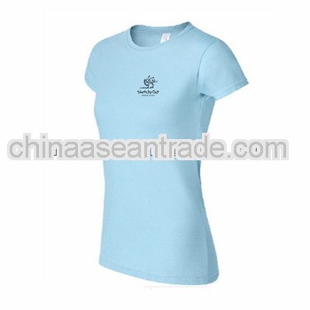Plain Dyed emboridered v-neck t-shirts women
