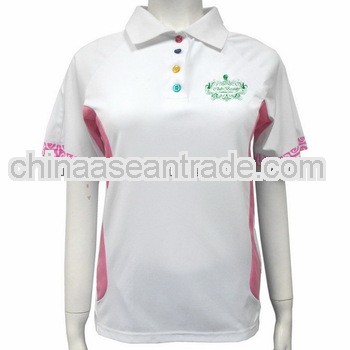 Plain promtional women polyester polo shirt