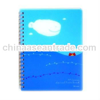 Plastic cover spiral notebook,colorful printing notebook with pen