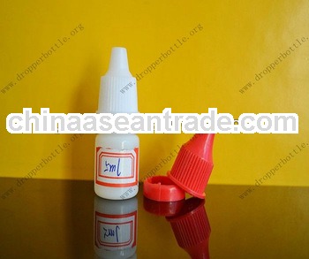 Plastic squeeze dropper bottle PE white 5ml