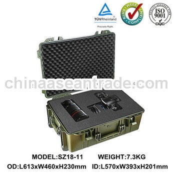 Plastic waterproof case with wheels