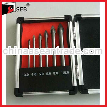 Platinum Grade Sharped Round Shank Carbide glass drill bit set