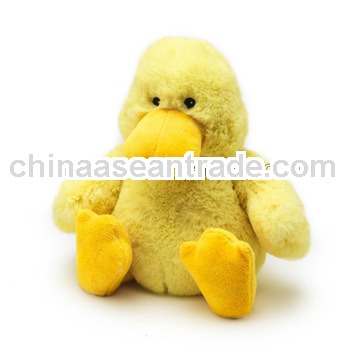 Plush Feathered friend warm yellow duck with downy fluff