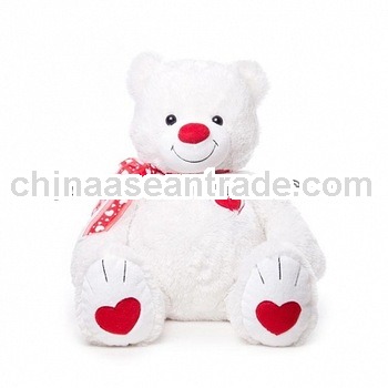 Plush white teddy bear for baby