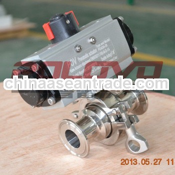 Pneumatic stainless steel 316l polished ball valve