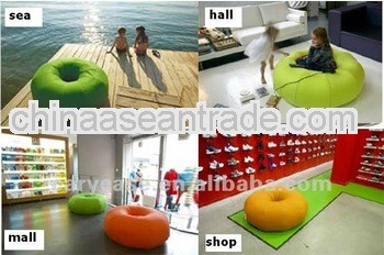 Polyester donut beanbags for indoors and outdoors
