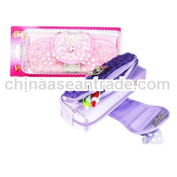 Polyester girl's pencil case with coded lock