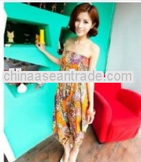 Popular Bohemian Style Loose Off Shoulder Jumpsuit Orange LH12062822