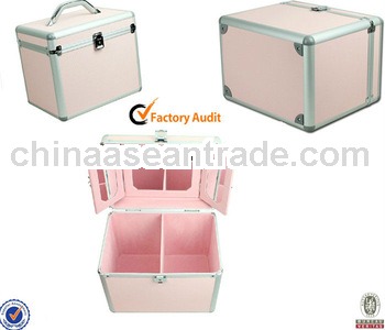 Popular Portable Pink Aluminum Makeup Tools Storage Case