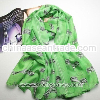 Popular luxury colorful long paj green beautiful hip scarf