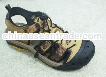 Popular men leather sandals with pu sole