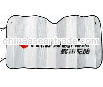 Portable EPE BUBBLE car front sun shade with silk screen printing