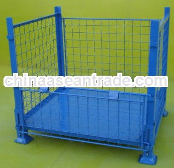 Powder coated stacking and folding steel pallet stillage