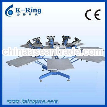 Precision t shirt carousel screen printing machine with micro registration KR880C