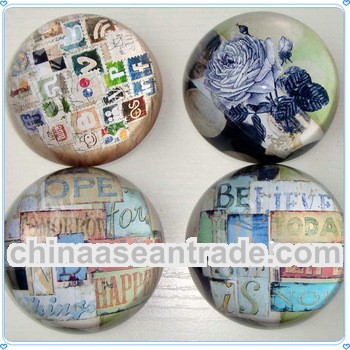 Printed Crystal Round Paperweight For Promotional Gifts