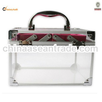 Professional Acrylic Beauty Case Pink Velvet Lining