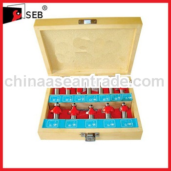 Professional Grade 12A pcs Wooden Box Tungsten Carbide Tipped Router Bit Set