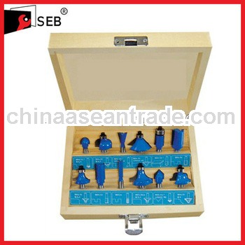 Professional Grade 12B pcs Wooden Box Tungsten Carbide Tipped Router Bit Set
