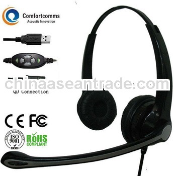 Professional call center usb headset with mic HSM-902FPQDUSBC