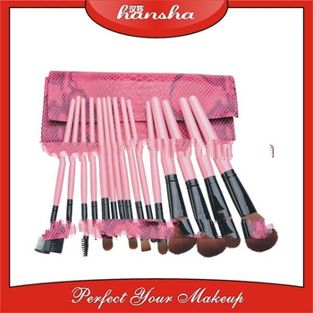 Professional red wooden 15pcs makeup brush set