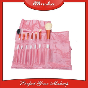 Professional wooden pink 7 pieces makeup brush set B7C