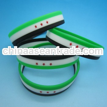Promotional Wholesale Free Syria Flag flags silicone bracelet